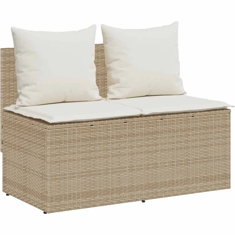 vidaXL 3-delige tuinset met kussens, beige polyrotan, foto 4