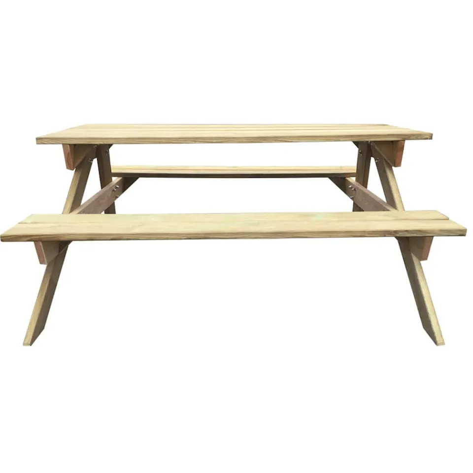 vidaXL Picknicktafel 150x135x71,5 cm hout groen, foto 2