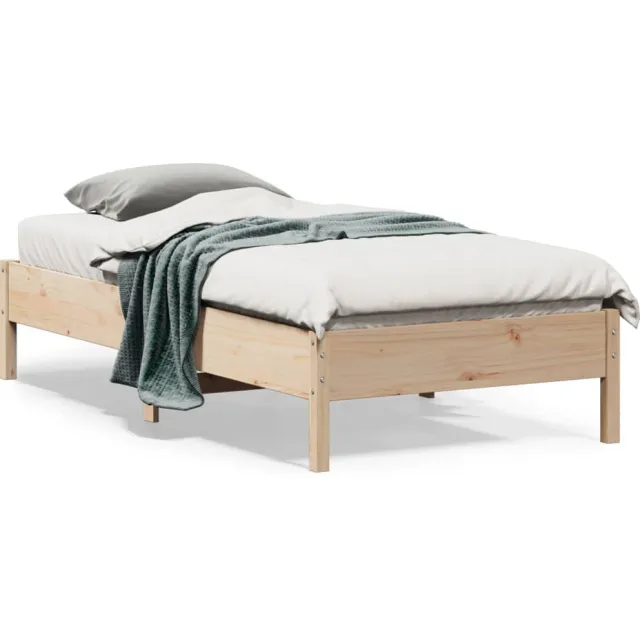 vidaXL Bedframe zonder matras massief grenenhout 75x190 cm Bruin