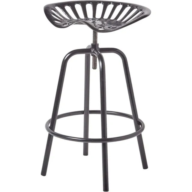 Homescapes Vintage barkruk tractor zithoogte verstelbaar - 74cm - zwart