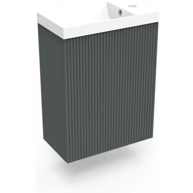 Arcqua Fonteinkast Cement Arcqua Ridge 40x55x28 cm Incl. Fontein Glans Wit Met Overloop