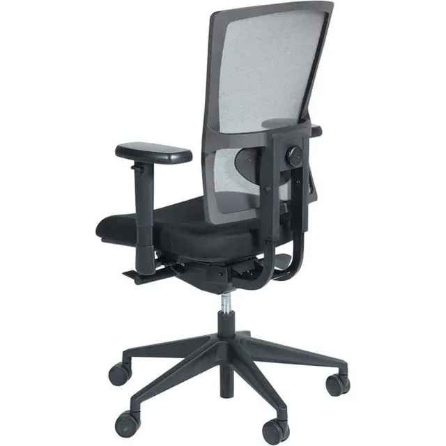 Schaffenburg serie 400-NPR ergonomische bureaustoel met zwart voetkruis en NPR-1813 normering! Zwart / Mesh
