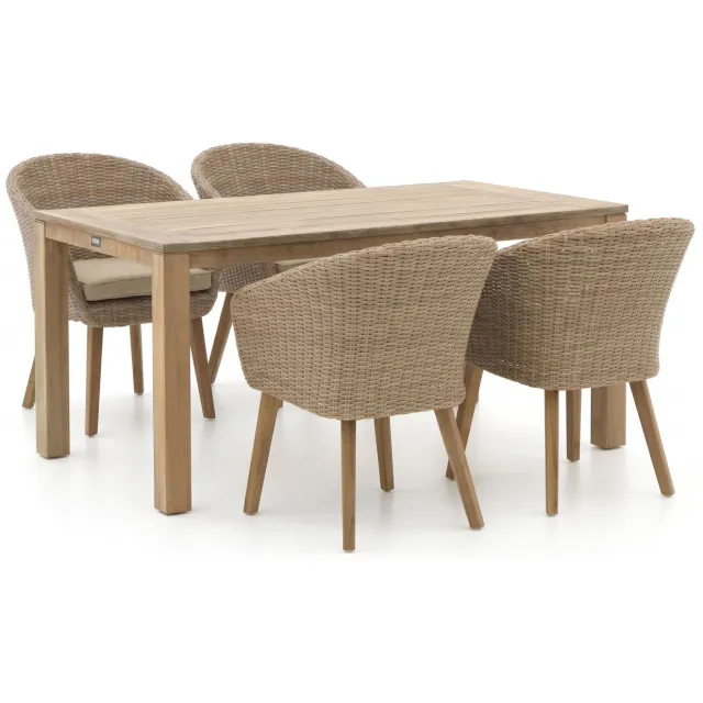 Intenso Furniture Intenso Tropea/ROUGH-X 180cm dining tuinset 5-delig Bruin