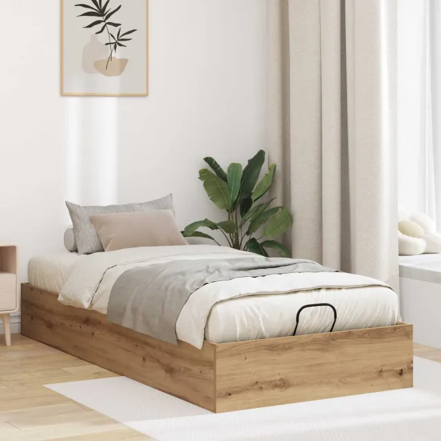 vidaXL Ottoman Bedframe Artisan Eik 80,5 x 200 cm Geconstrueerd hout Bruin