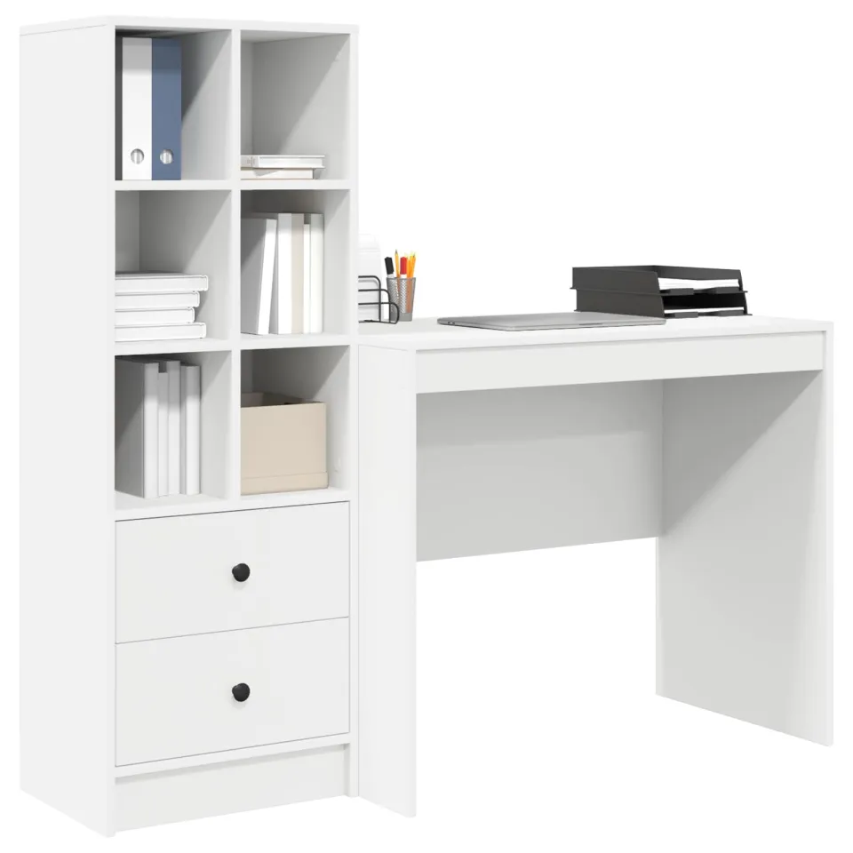 vidaXL Bureau Wit 135,5 x 50 x 127 cm 2 st