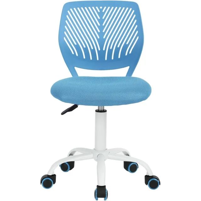 meerklose Bureaustoel, draaistoel, verstelbaar, stoffen zitting, ergonomische bureaustoel, zonder armleuning, blauw
