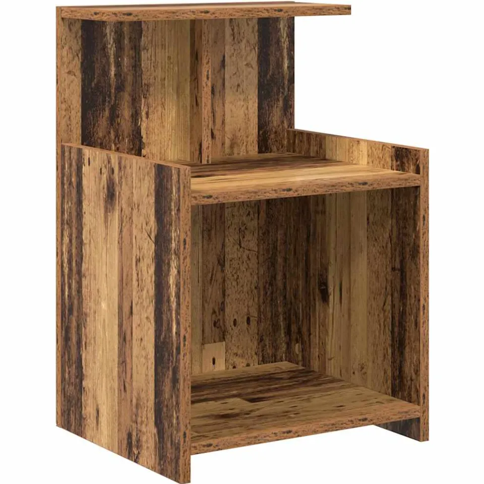 vidaXL Nachtkastje Oudhout 40 x 35 x 60 cm Bewerkt hout bruin, foto 3