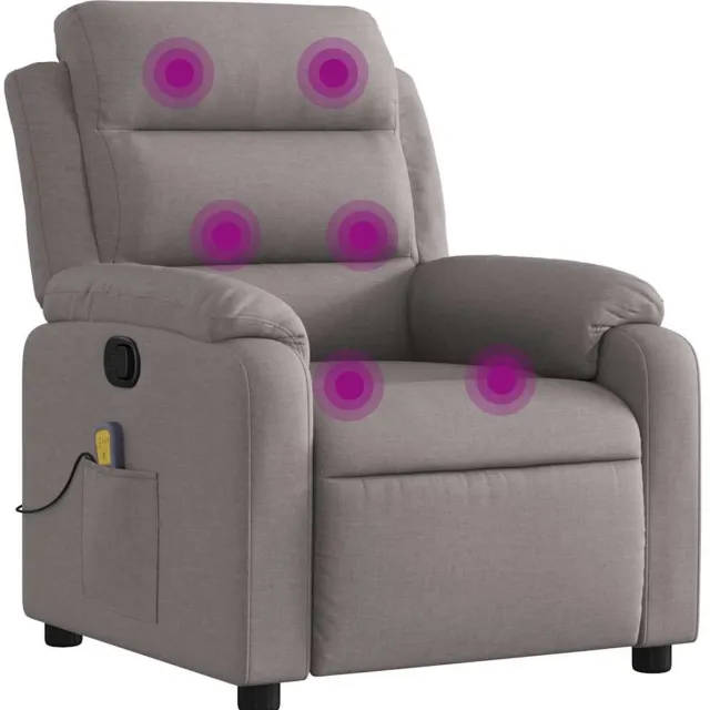 vidaXL Massagestoel - verstelbaar - stof - taupe