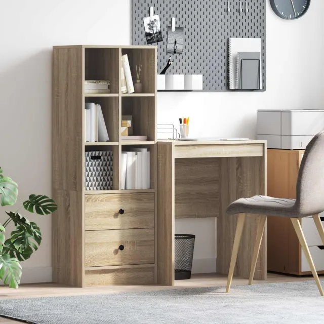 vidaXL Bureau Sonoma Eiken 105,5 x 50 x 127 cm 2 st, foto 2