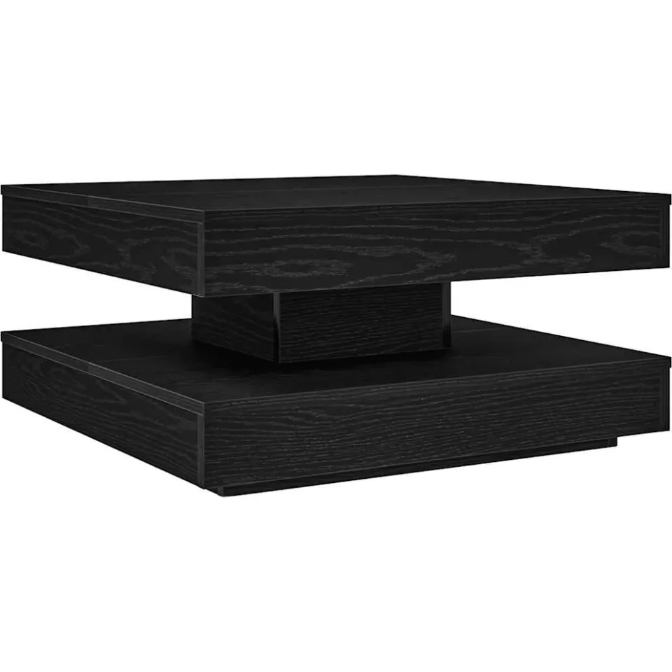 vidaXL Salontafel 360 graden draaibaar 70x70x34,5 cm zwart, foto 3