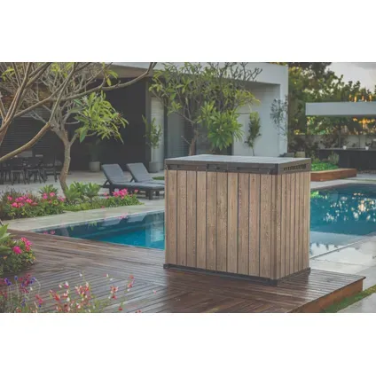 Opbergbox Keter Store It Out Ashwood - Kunststof - Bruin - 82x141x120cm - 1150l, foto 5