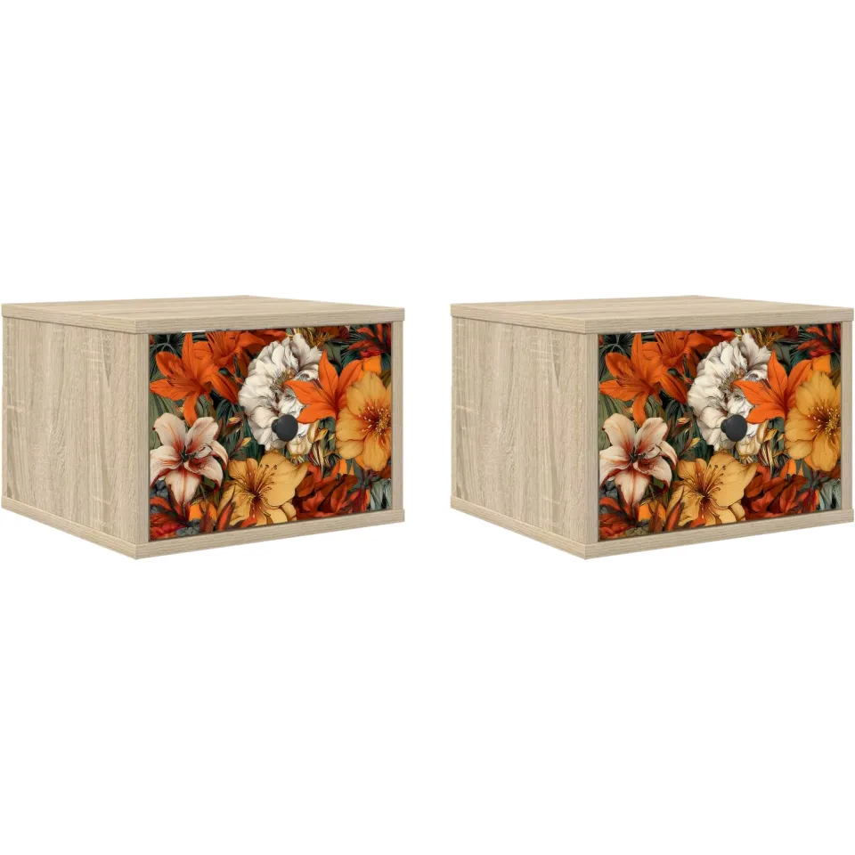 vidaXL Wandkastje GENNEP 2 st Sonoma Eiken 36 x 33 x 25 cm Bruin