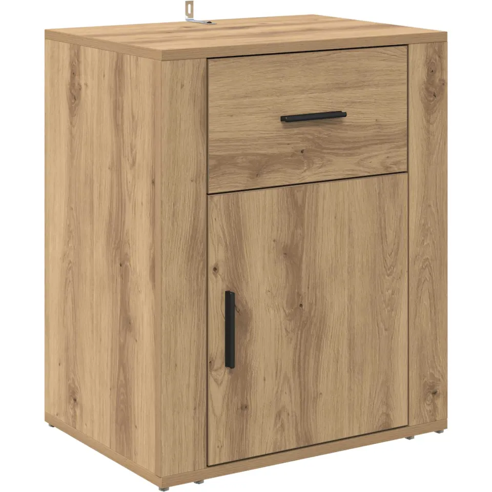 vidaXL Nachtkastje Artisan Eiken 35 x 50 x 60 cm Bewerkt hout, foto 3