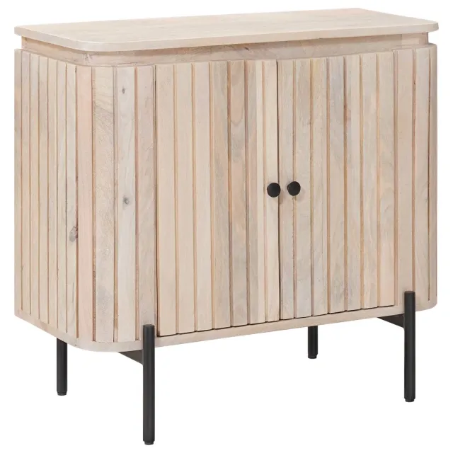 vidaXL Dressoir 70 x 30 x 65 cm Massief Mango Hout en Geengineerd Hout Bruin