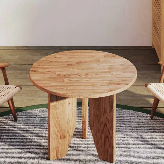 vidaXL Tafelblad rond Ø50x1,5 cm behandeld massief eiken lichtbruin, foto 2