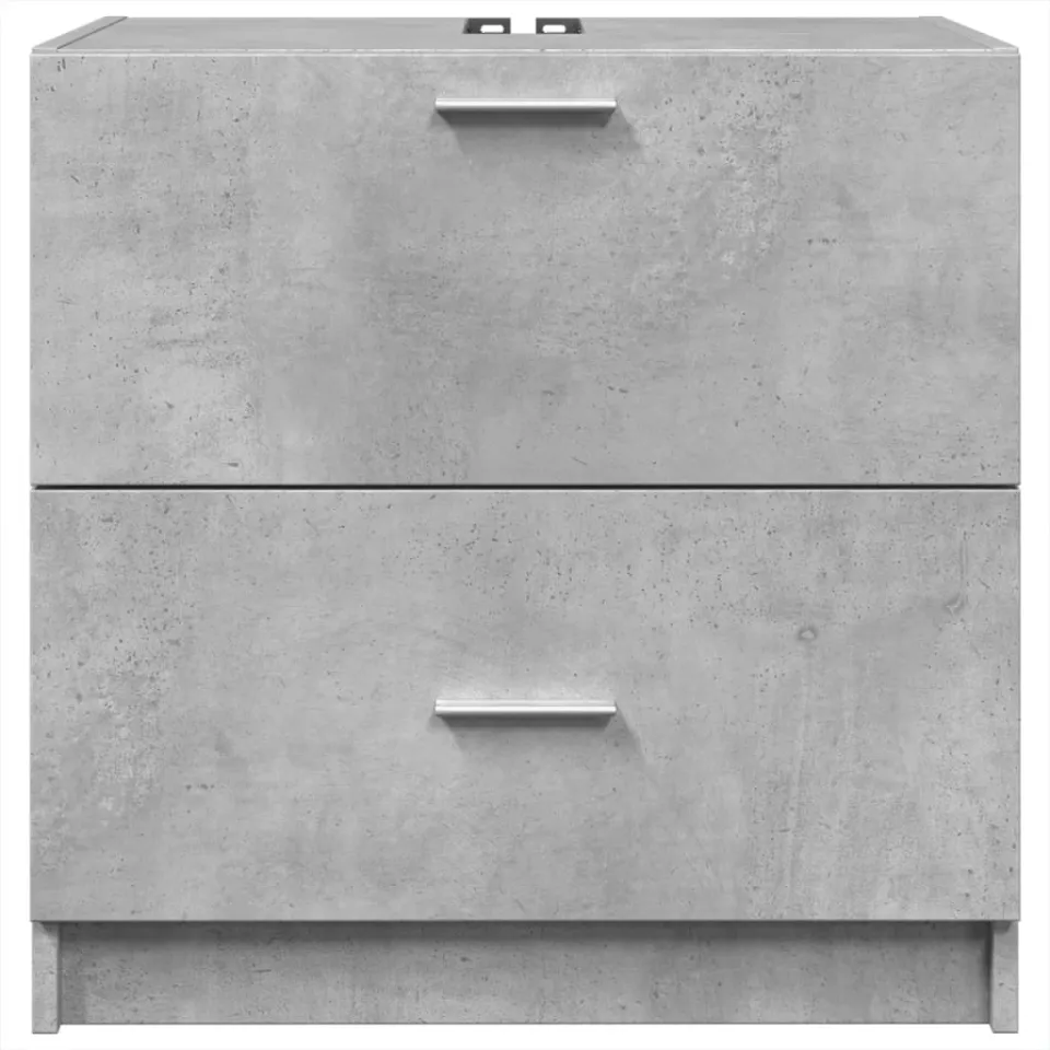 vidaXL Wastafelkast 59x37x59 cm bewerkt hout betongrijs grijs, foto 4