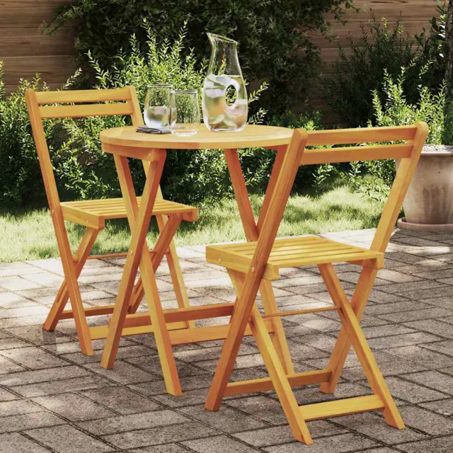 vidaXL Tuin eettafelset 3 st Olie naturel Massief Acaciahout Bruin