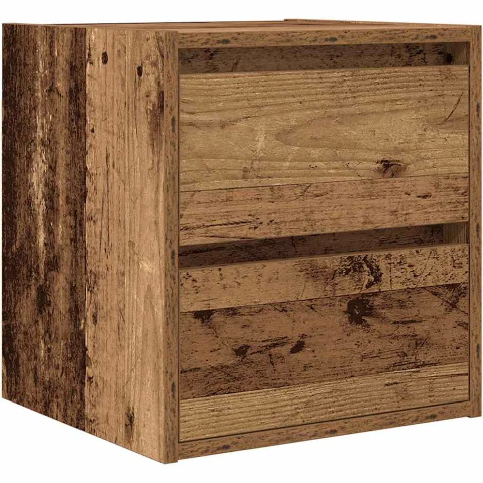 vidaXL Nachtkastje wandgemonteerd 38x34x40 cm oud houtkleurig Bruin