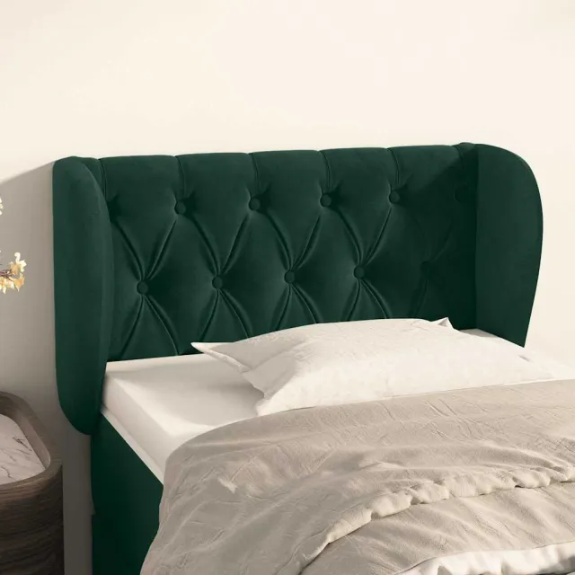 vidaXL Hoofdbord met randen 83x23x78/88 cm fluweel donkergroen groen