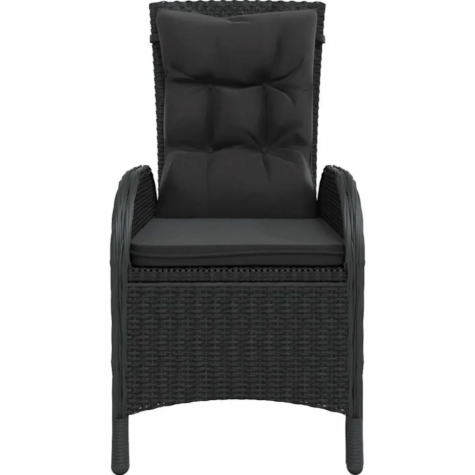 vidaXL 3-delige Bistroset poly rattan zwart