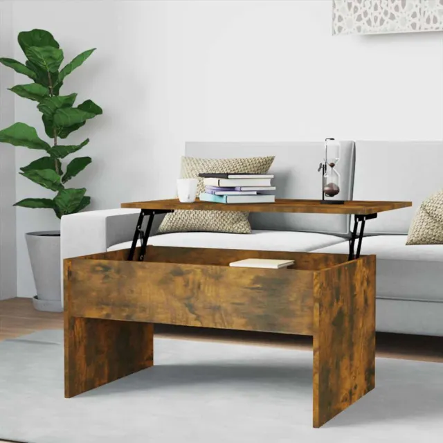 vidaXL Salontafel 80x50,5x41,5 cm bewerkt hout gerookt eikenkleurig, foto 2