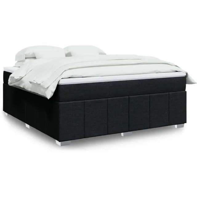 vidaXL Boxspring met matras stof zwart 180x200 cm