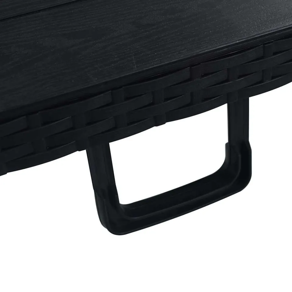 vidaXL Tuintafel inklapbaar 180x75x72 cm HDPE en kunstrattan zwart, foto 4