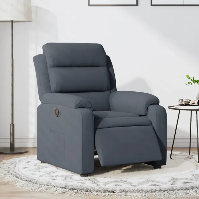 vidaXL Fauteuil elektrisch verstelbaar stof donkergrijs