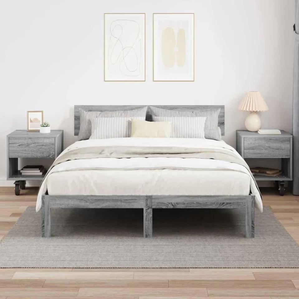 vidaXL Nachtkastje 2 st Grijs Sonoma 40,5 x 40 x 48 cm Bewerkt hout, foto 4