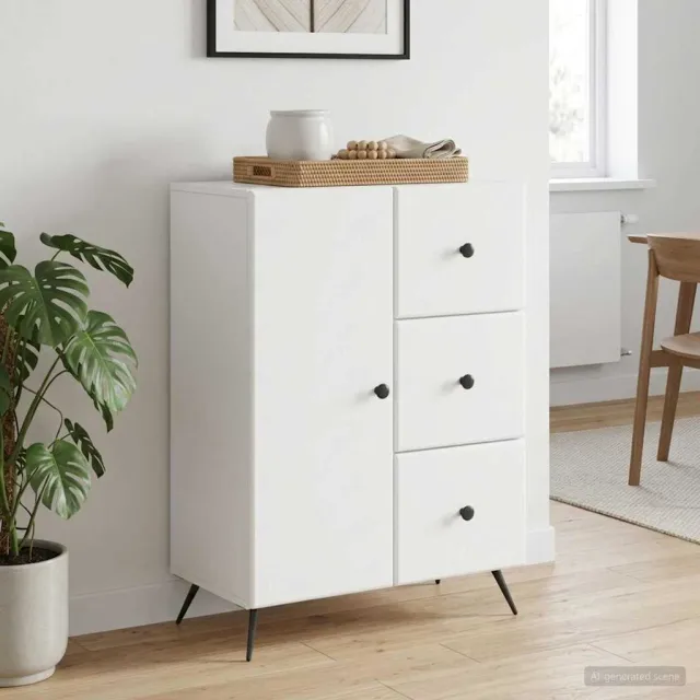 vidaXL Dressoir Wit 66 x 34,5 x 90 cm Bewerkt hout