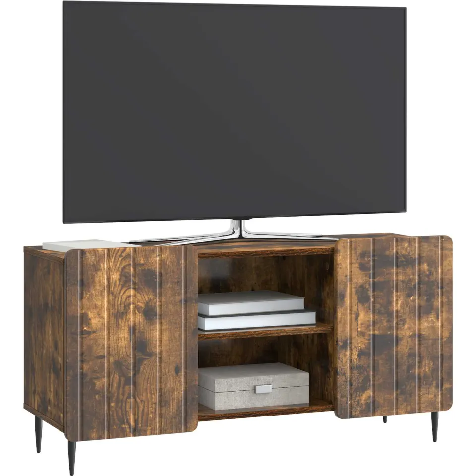 vidaXL TV-kast 102 x 34,5 x 52 cm Gerookt eiken Bewerkt hout, foto 3