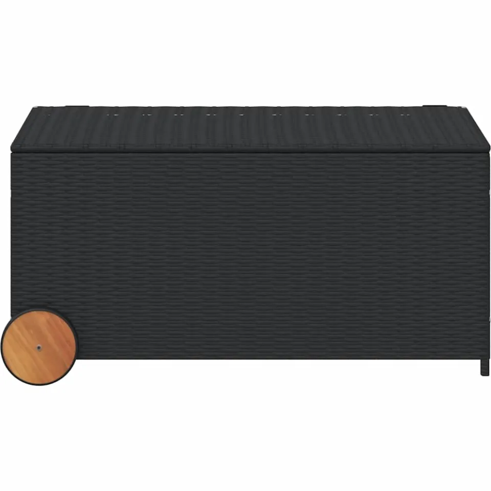 vidaXL Tuinbox met wielen 190 L poly rattan zwart, foto 4