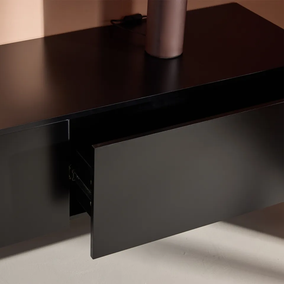Nest living Leona houten dressoir zwart - 160 x 35 cm, foto 4