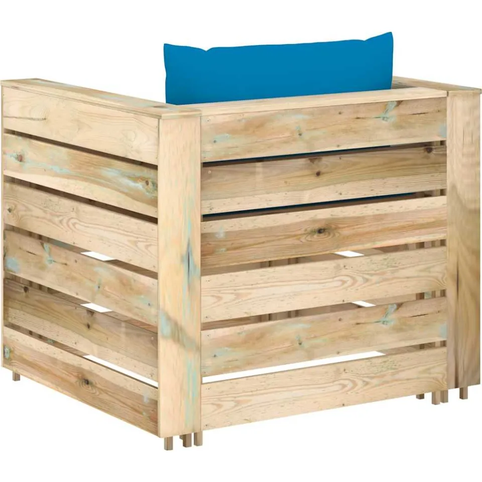 vidaXL 2-delige Loungeset met kussens groen geïmpregneerd hout, foto 4
