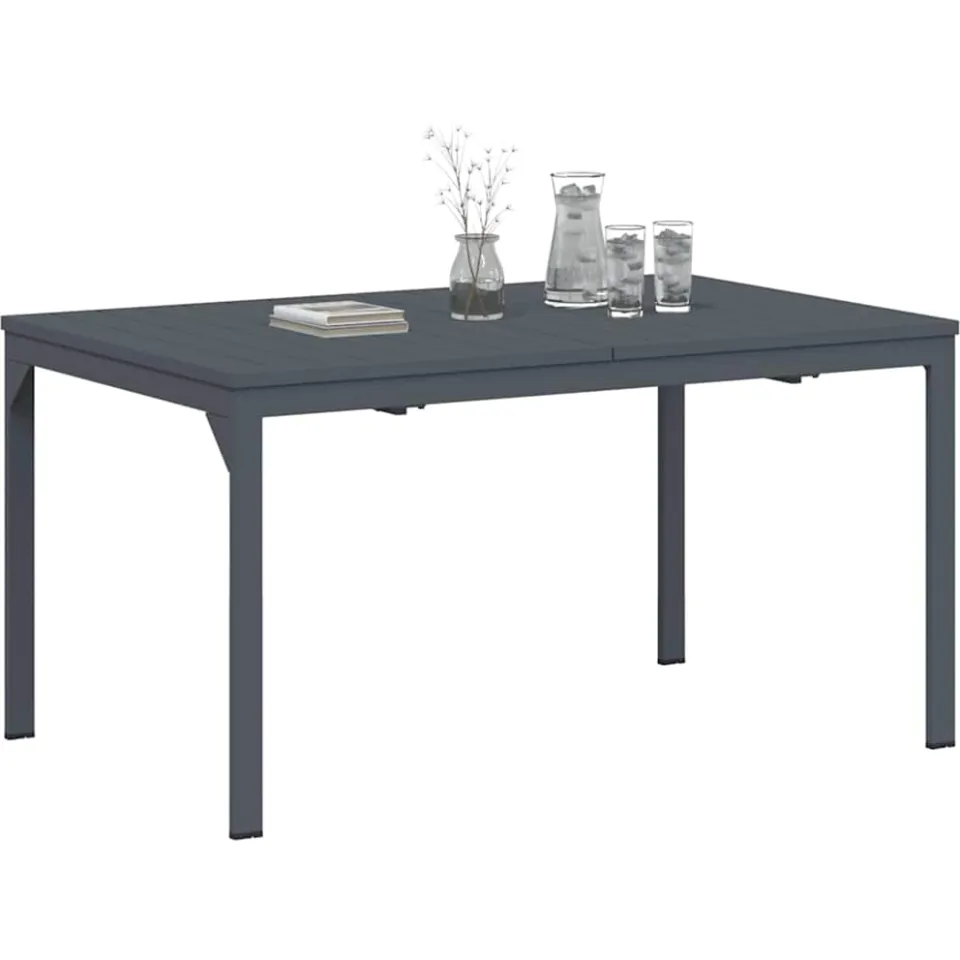 vidaXL Buiten Eettafel Opvouwbaar Antraciet 210 x 90 x 73 cm Staal, foto 3