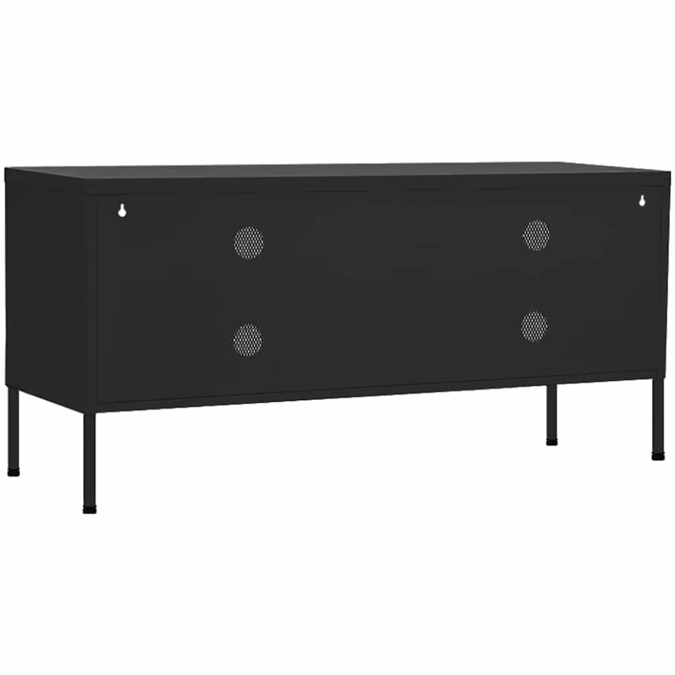vidaXL Tv-meubel 105x35x50 cm staal zwart, foto 4