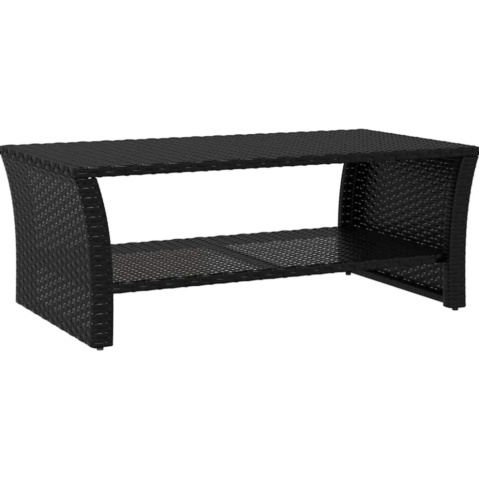 vidaXL Salontafel 100x50x40 cm poly rattan zwart, foto 3