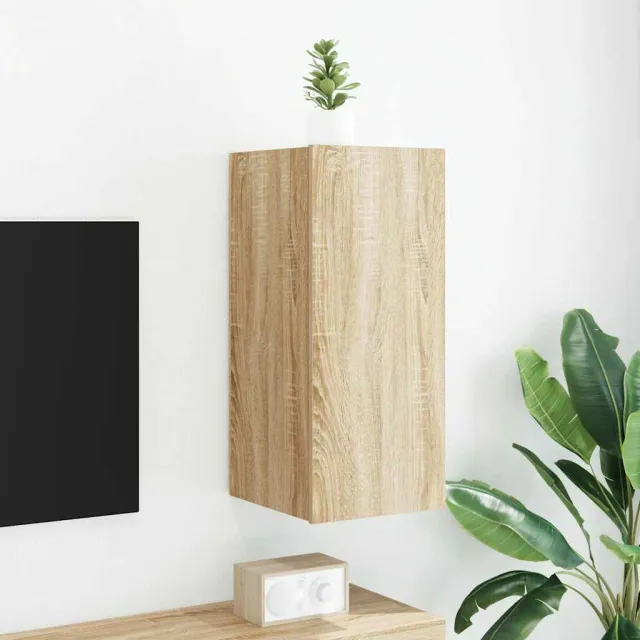 vidaXL Tv-wandmeubel met LED-verlichting 30,5x35x70 cm sonoma eiken Bruin