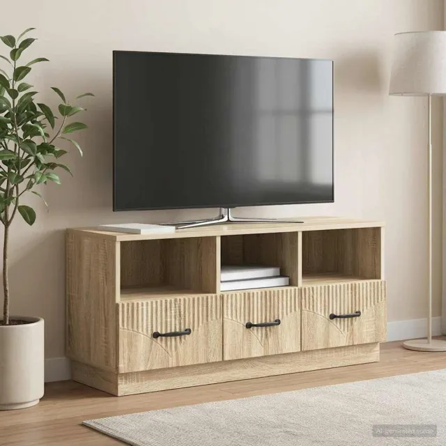 vidaXL TV-kast met lade Sonoma Eiken 102 x 34,5 x 47 cm Bewerkt hout, foto 2