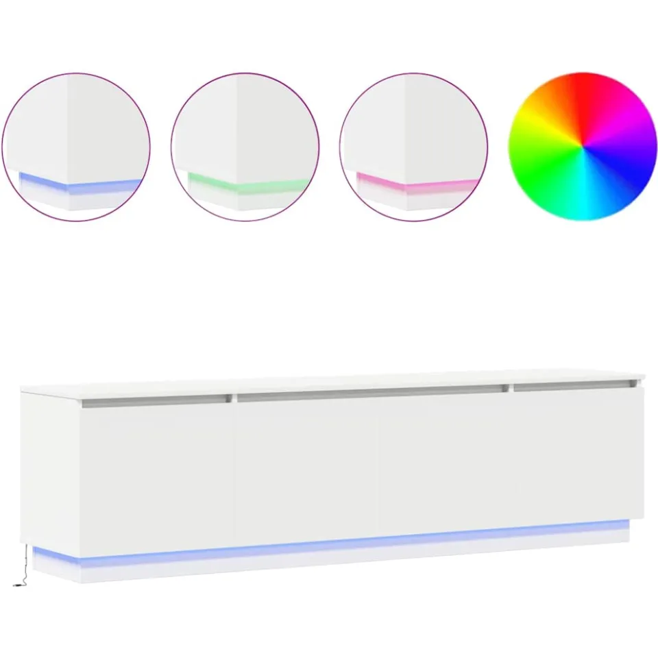 vidaXL TV-kast 180 x 38 x 49 cm Wit Bewerkt hout, foto 3