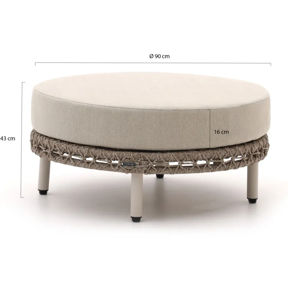 Intenso Furniture Intenso Nusco lounge voetenbank taupe, foto 2
