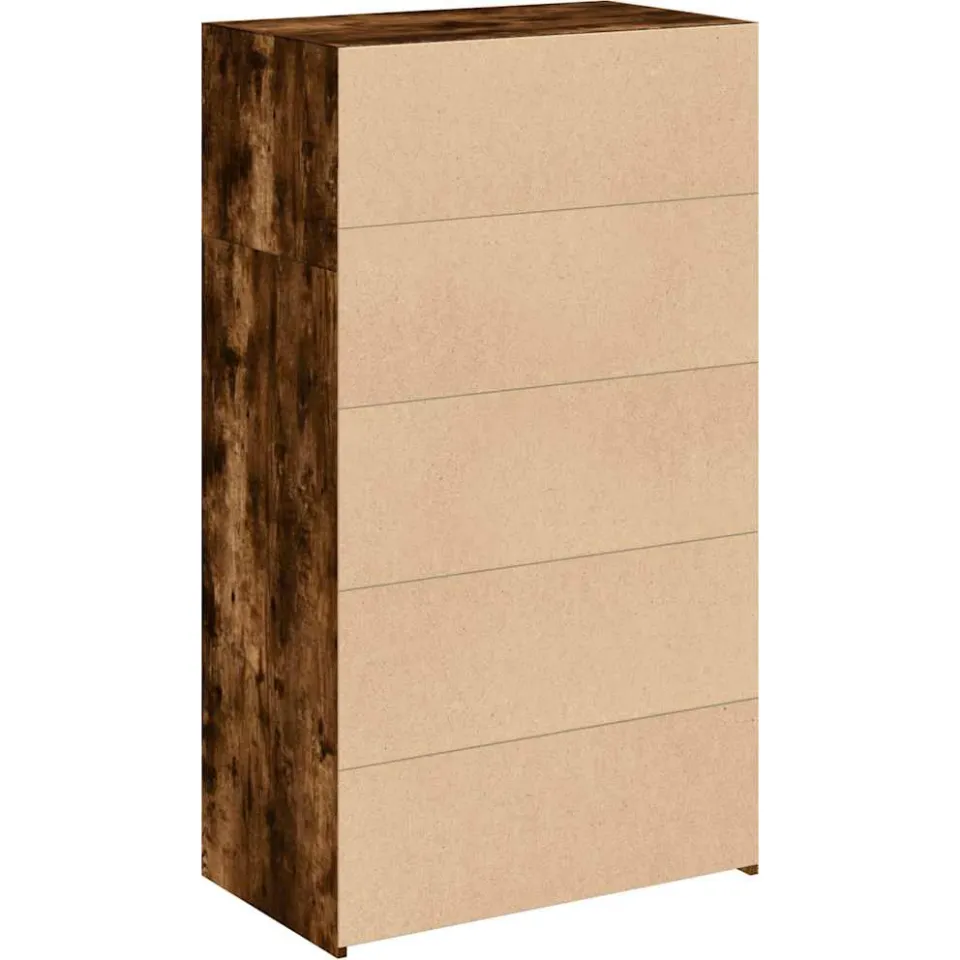 vidaXL Hoge kast 70x41x124 cm bewerkt hout gerookt eikenkleurig, foto 4