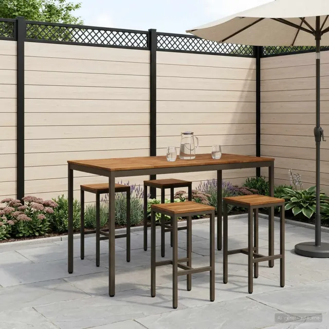 vidaXL Tuinbar Tafel NAARDEN Natuurlijk en Koffie 180 x 88,5 x 105 cm bruin, foto 2