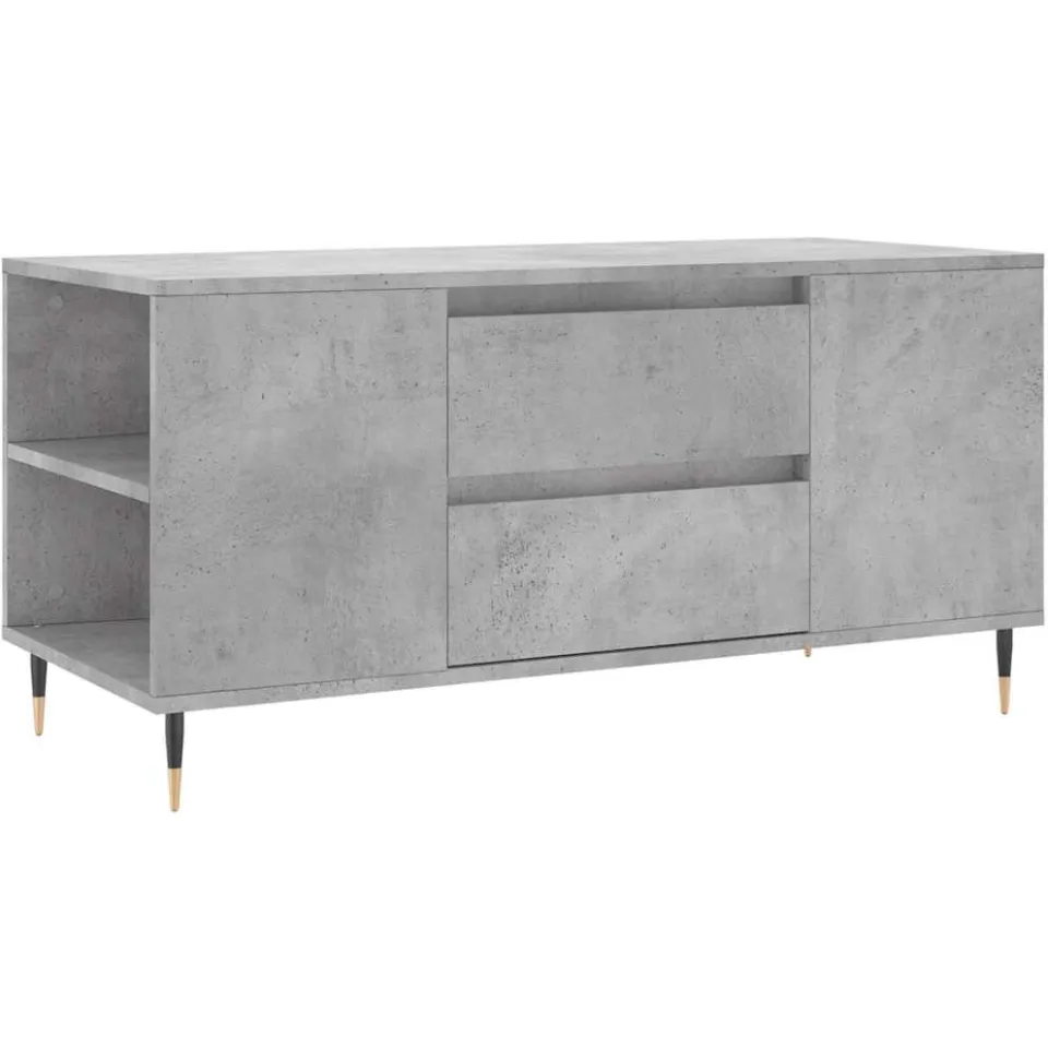 vidaXL Salontafel 102x44,5x50 cm bewerkt hout betongrijs grijs, foto 4