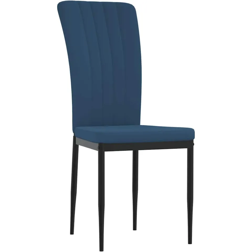 vidaXL Eetkamerstoelen 2 st fluweel blauw, foto 3