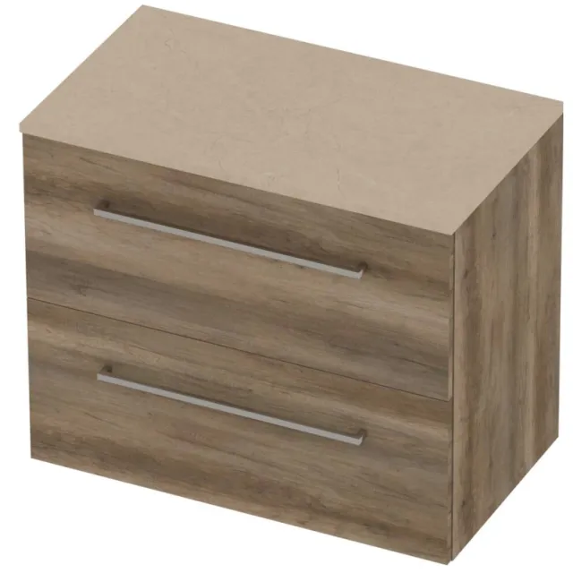 Basic-Line Deck 46 Badmeubelset Voor Grepen 80x46x66 cm Scotch Oak Sand Stone Beige