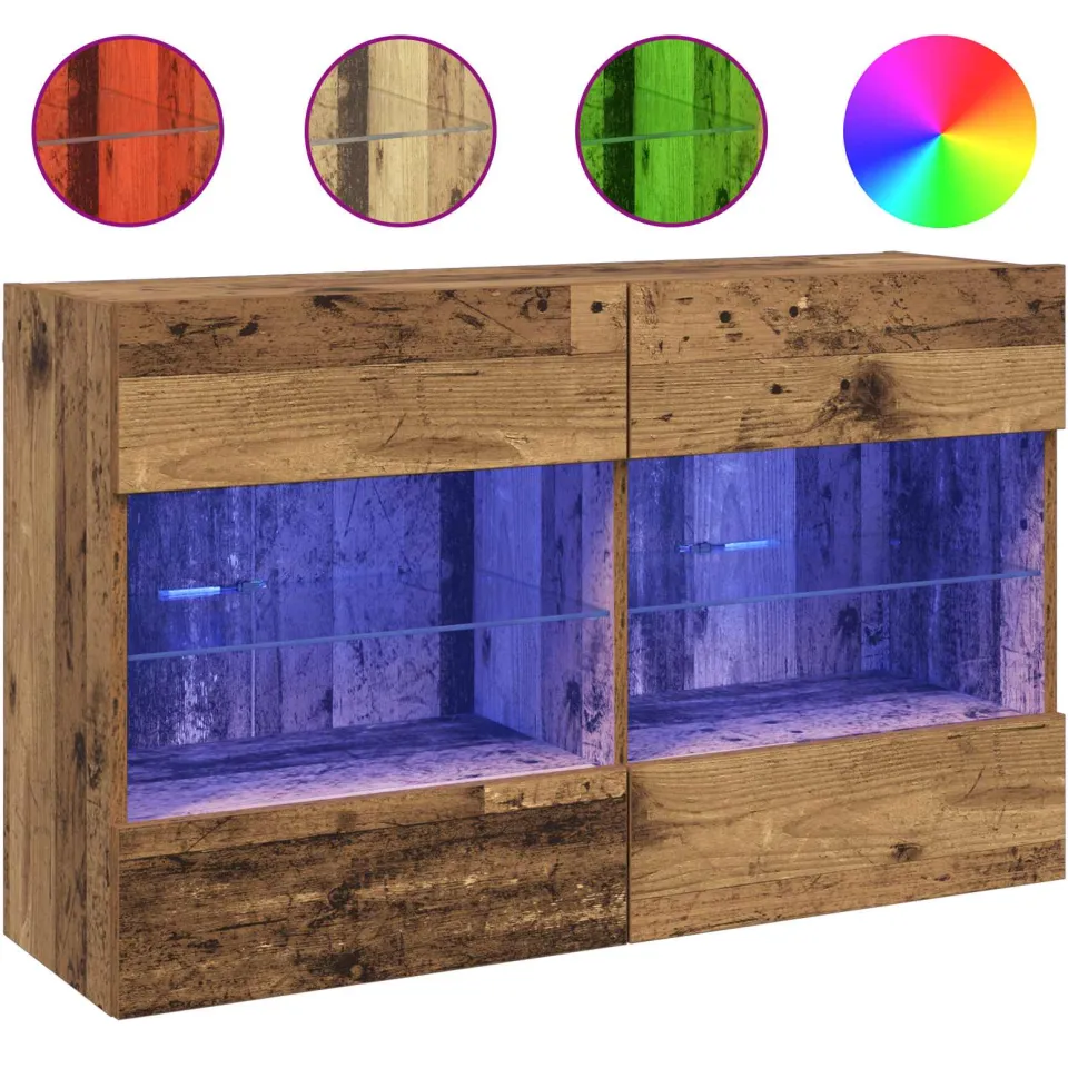 vidaXL TV-wandkast 98,5 x 30 x 60,5 cm Oud Hout Bewerkt hout bruin, foto 4