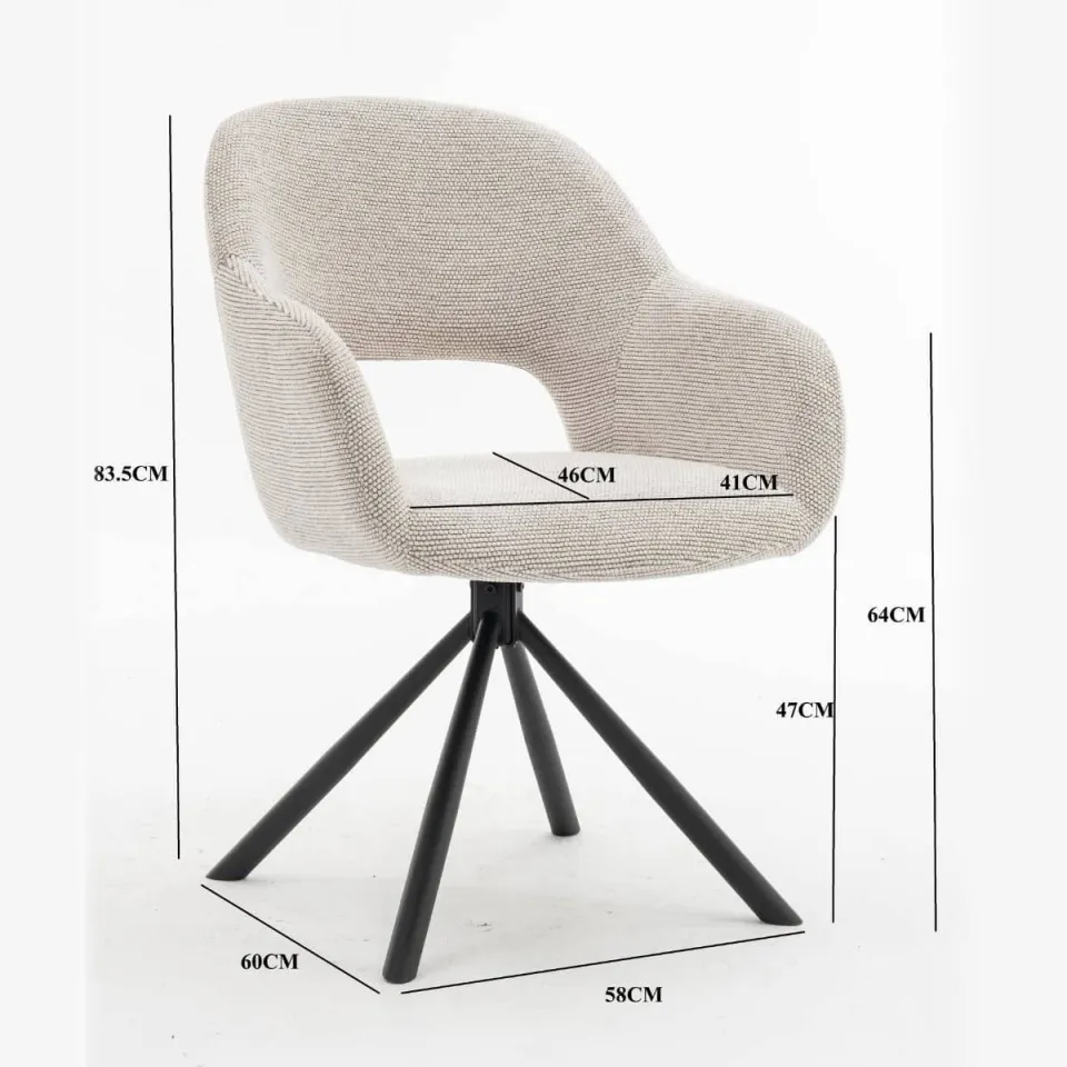 Giga Meubel Livia eetkamerstoel beige, foto 6
