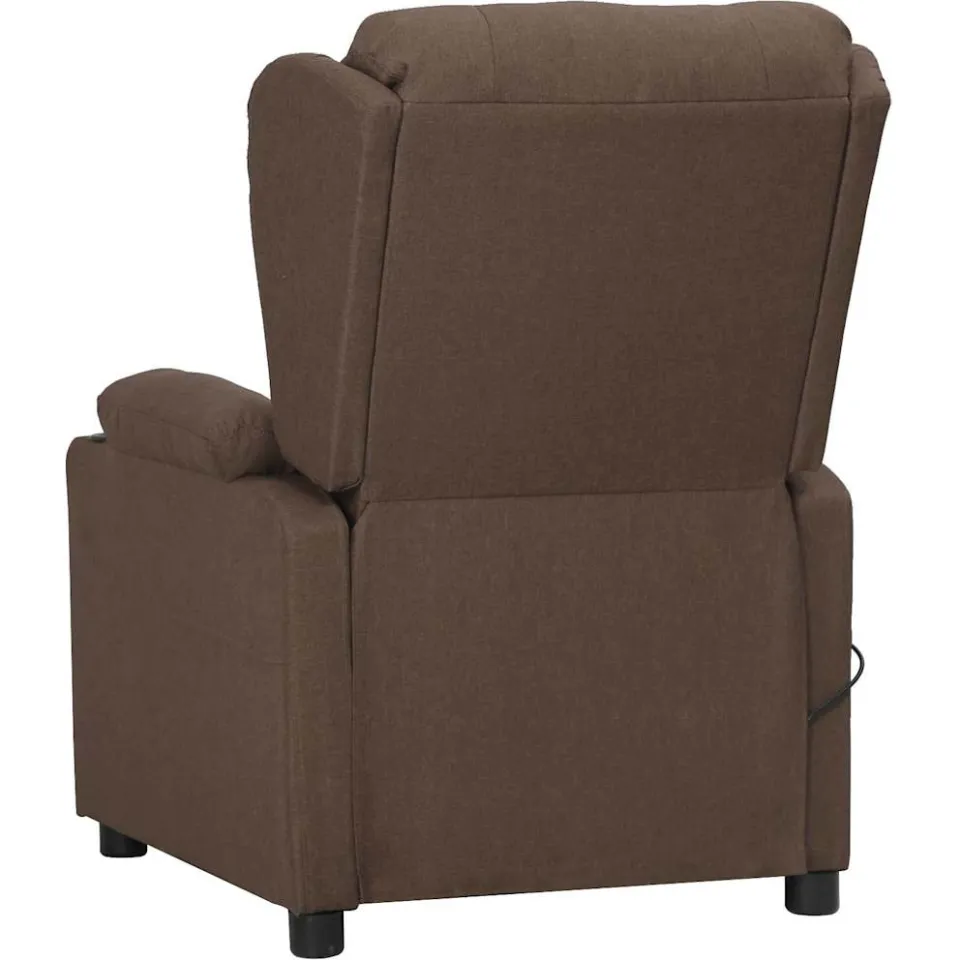 vidaXL Massagestoel elektrisch stof taupe, foto 4