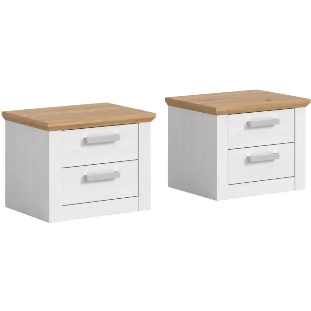 Xonox.Home nachtkastjes - set Verona B/H/D: 56x43x39 cm, imitatie Sibiu-lariks Replica van de lariks uit Sibiu